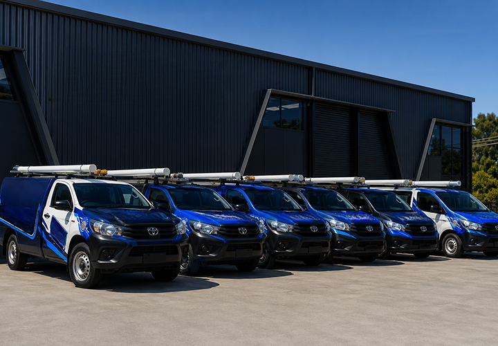 Fleet of Campbelltown Blocked Drains plumbing vans