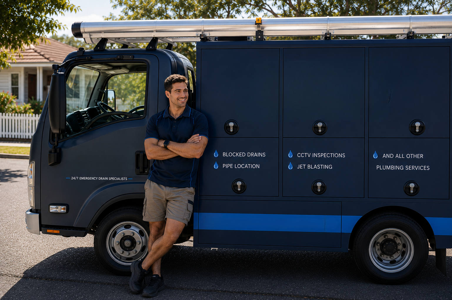 Plumber with Campbelltown Blocked Drains van