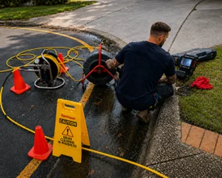Drain camera diagnosing a recurring toilet blockage